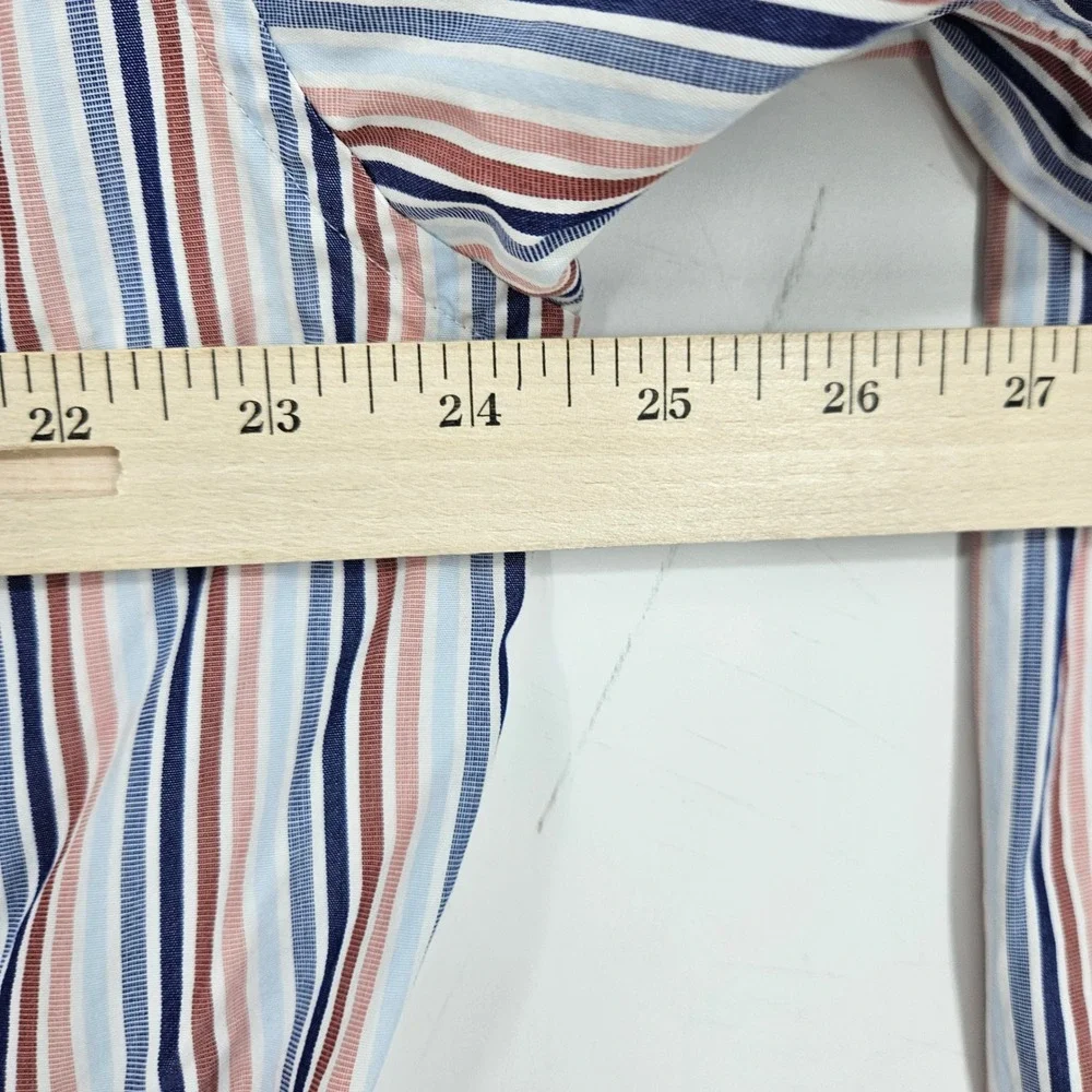 J‎ Crew Shirt Mens Large 16 16.5 Striped Button Up Casual Long Sleeve FLAWS